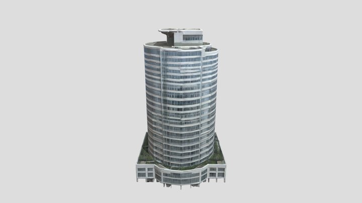 Modern Cylindrical Tower 3D Model