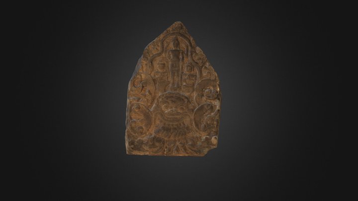 Vishnu Flanked By Two Figures 3D Model