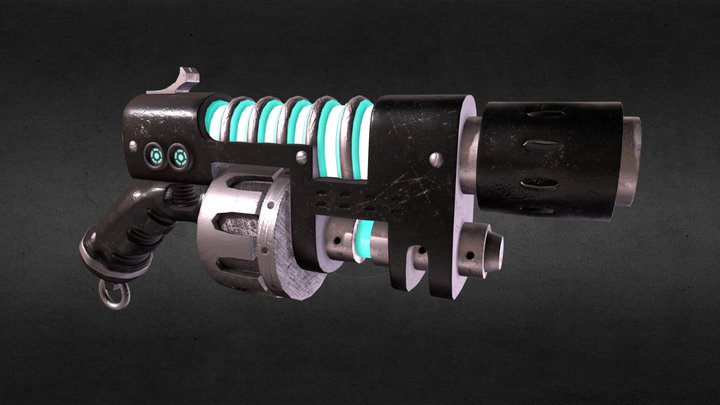 Blaster Sci Fi Gun PBR 3D Model