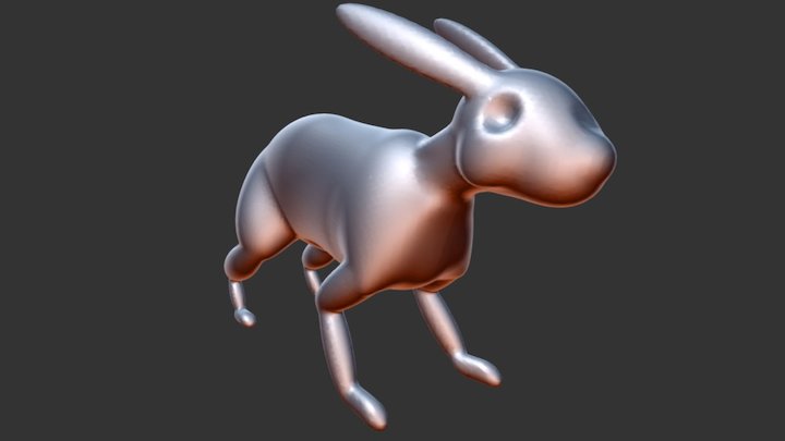 Rabbit Meta Balls Merged 3D Model