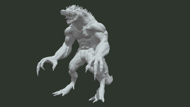 Caiman-man concept art 3D Model