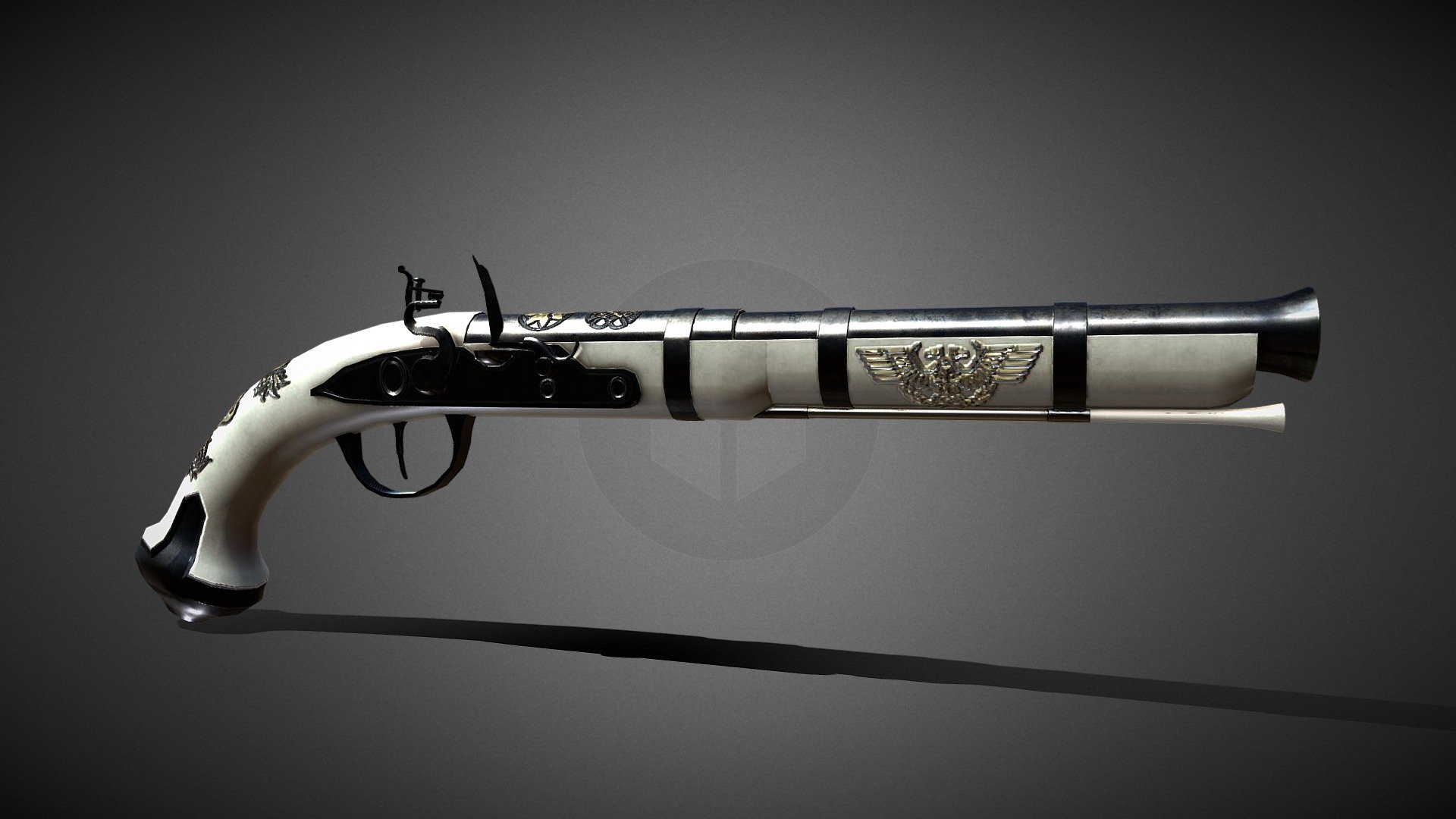 'Empress' Flintlock Dueling Pistol - 3D model by PFM 3D ...