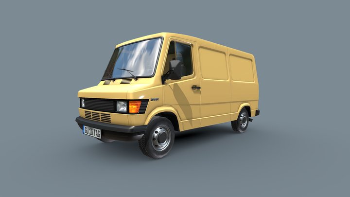 European Delivery Van 3D Model
