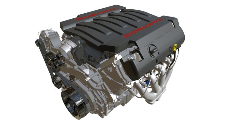 Chevrolet Corvette V8 Engine 3D Model
