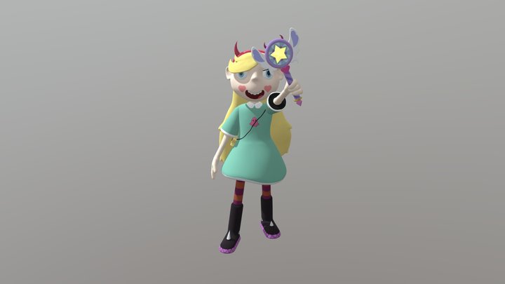 Star Butterfly With Wand 3D Model