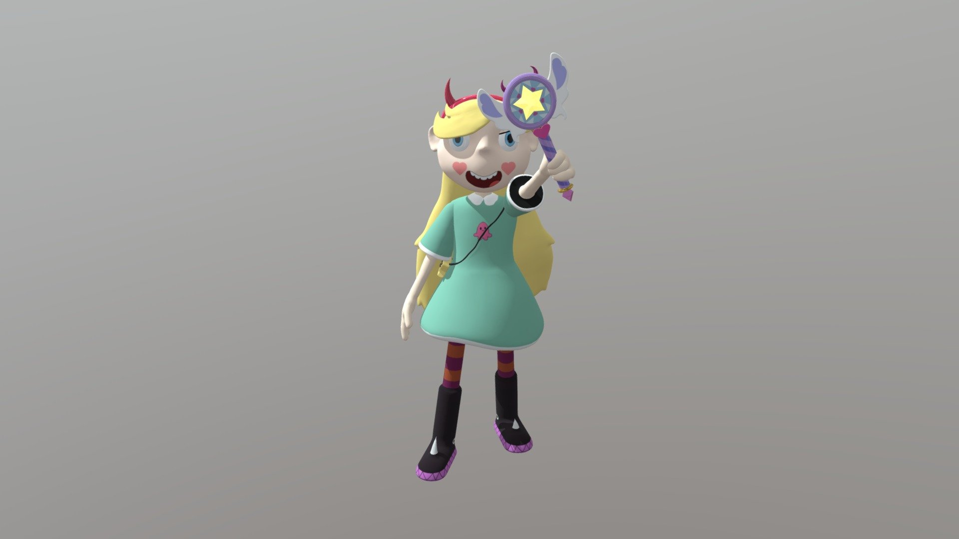 Star Butterfly With Wand - 3D model by David Glenn (@dglenn) [0b309fa ...
