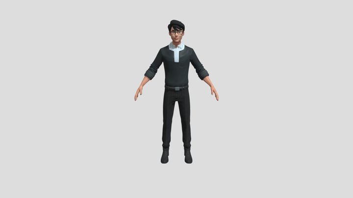 Standing Bussiness 3D Char 3D Model