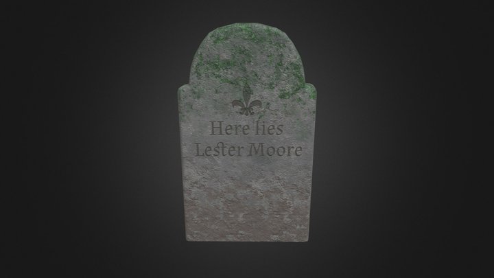 Aged Tombstone - Lester Moore 3D Model