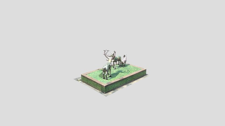 鹿草DOC-鹿草鄉公所梅花鹿雕塑 3D Model
