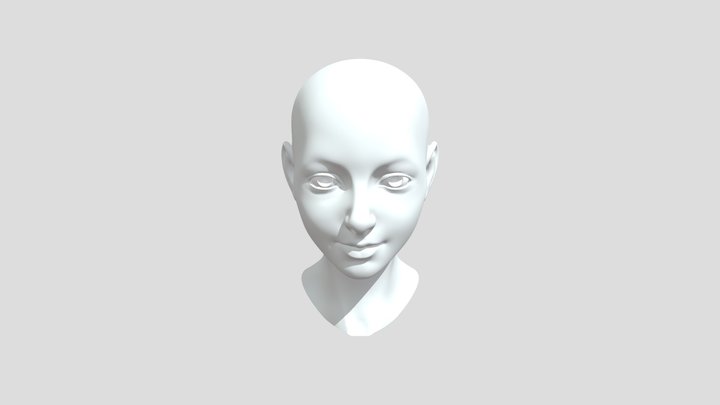 Realistic-young-girl-head-lowpoly-basemesh 3D Model