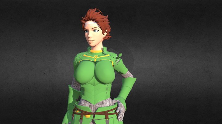 Aelia: Game-Ready Rigged Character 3D Model