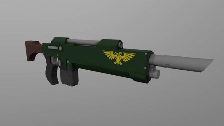 Lasgun (Low Poly) 3D Model