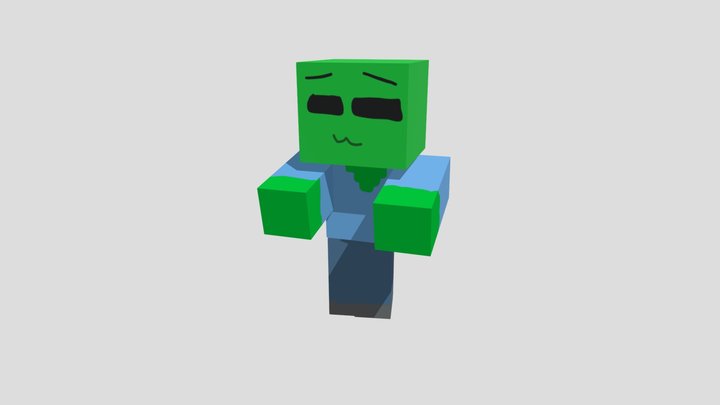 Kawaii Zombie Minecraft 3D Model