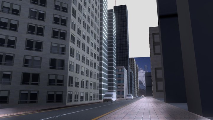Get a Realistic 3D City Model with Car for Games 3D Model
