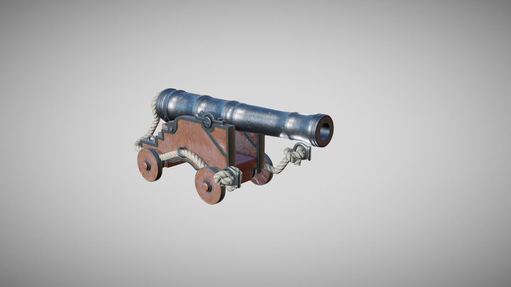PBR Naval Cannon 3D Model