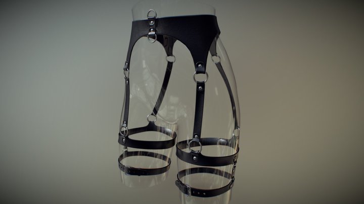 Leather Hips Belt \ Bondage \ Portupeya 3D Model