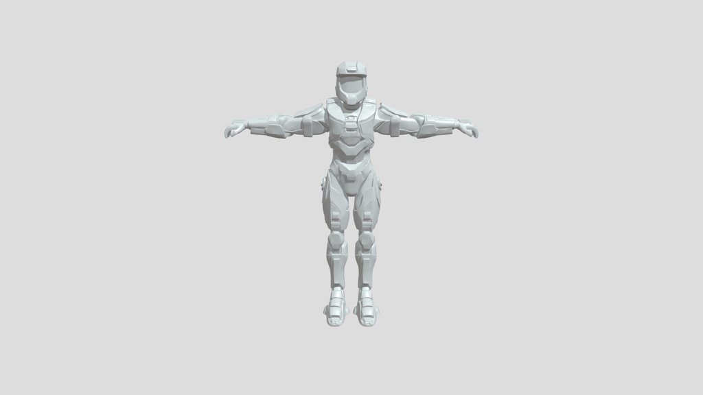Sci-fi armored soldier in T-pose