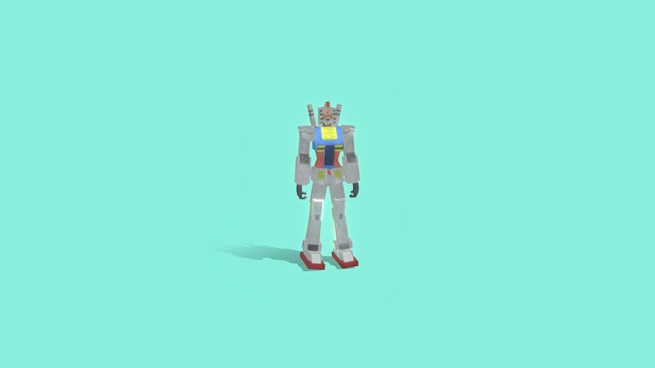 Low-poly RX78-2 Gundam model 3D Model