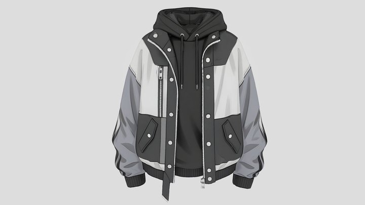 Stylized Hoodie Jacket – Modèle 3D gratuit STL