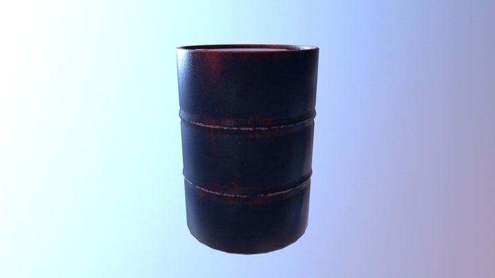 Crouch Cover Barrel 3D Model