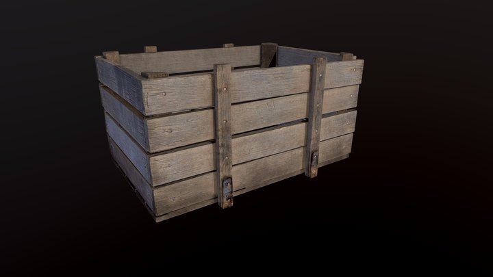Old wooden crate 3D Model