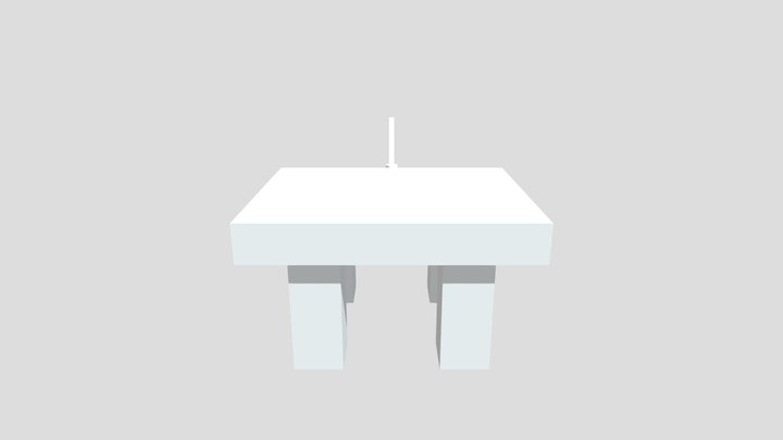 Table and Knife 3D Model