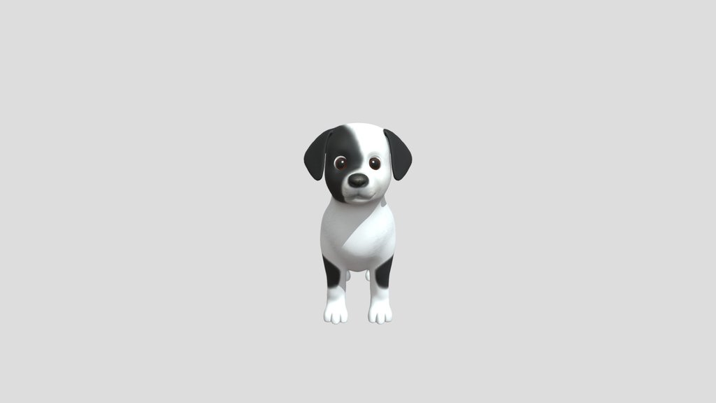 Stylized Rigged Cartoon Dog