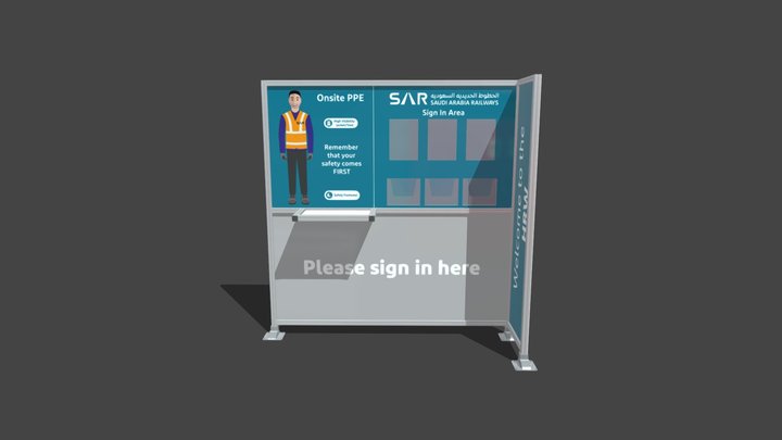 SAR Sign in Board 3D Model