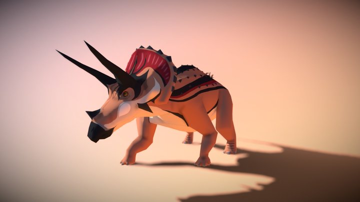 Cartoon Triceratops 3D Model