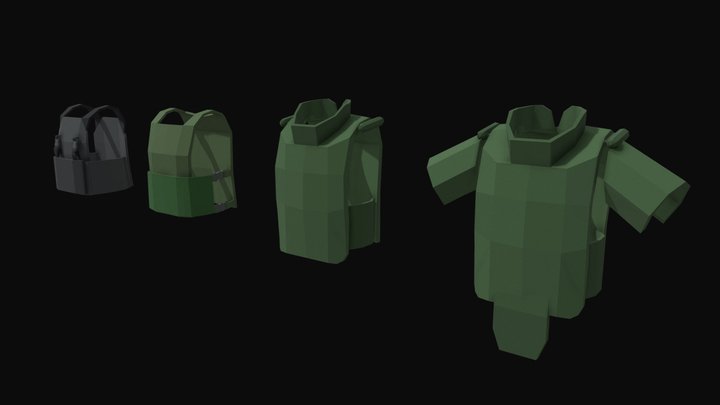 Armoured Vests Low Poly Pack 3D Model