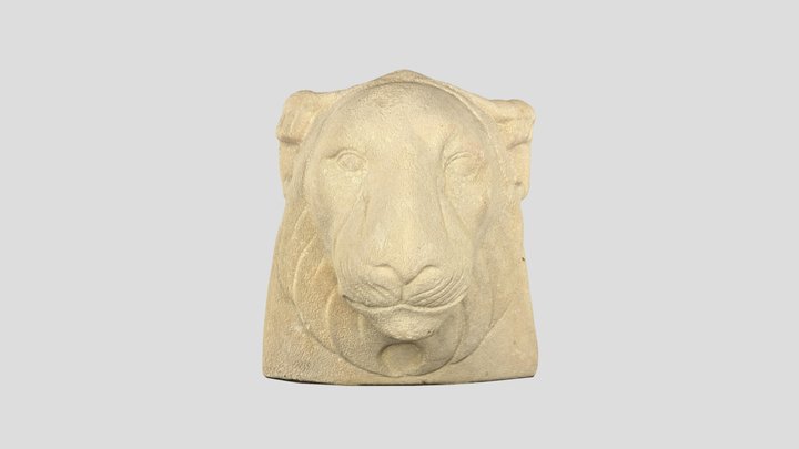 Limestone lion head 3D Model