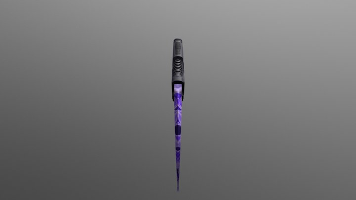 Karambit  purple twisted swirl 3D Model