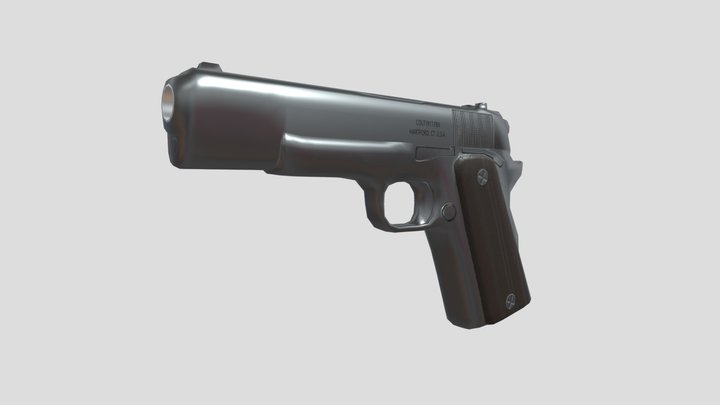 Colt M1911 low poly 3D Model