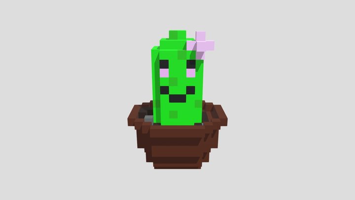 Voxel cactus 3D Model