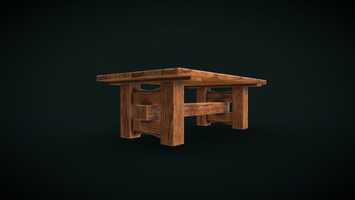 Wood table – Modello 3D gratuito STL
