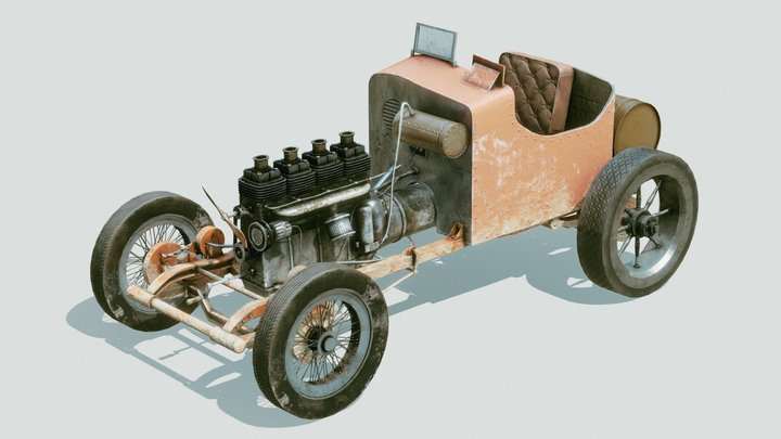 Vintage Racing Car 3D Model