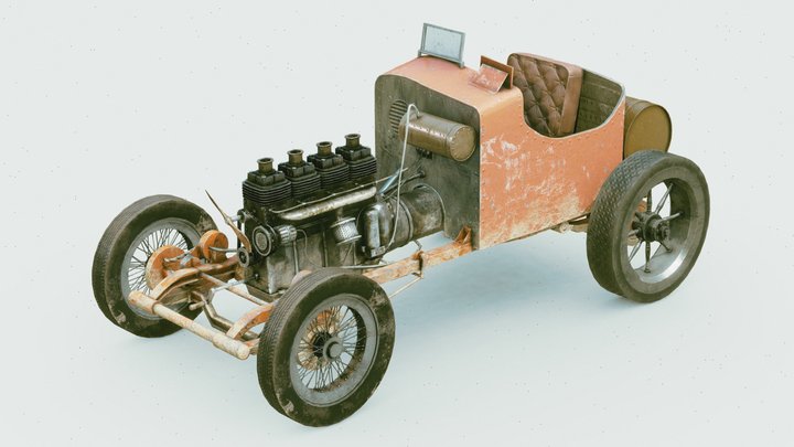 Vintage Racing Car 3D Model