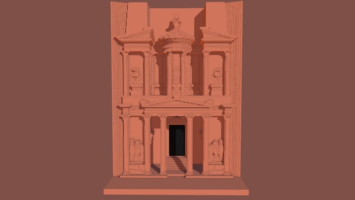 Voxel Treasury of Petra 3D Model