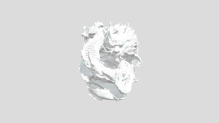 Majestic Dragon Sculpture 3D Model
