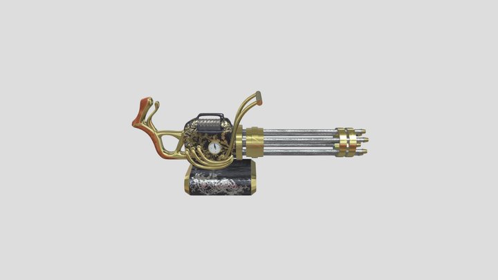 Steampunk Minigun 3D Model