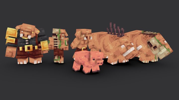 Pigs Redesign Minecraft 3D Model