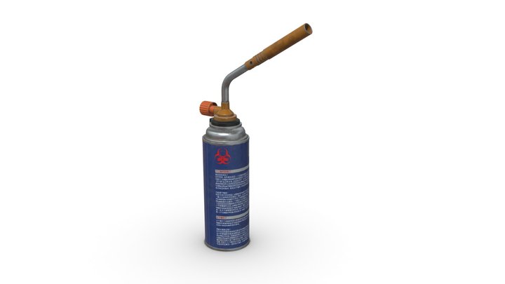Game Asset Gas Torch 3D Model