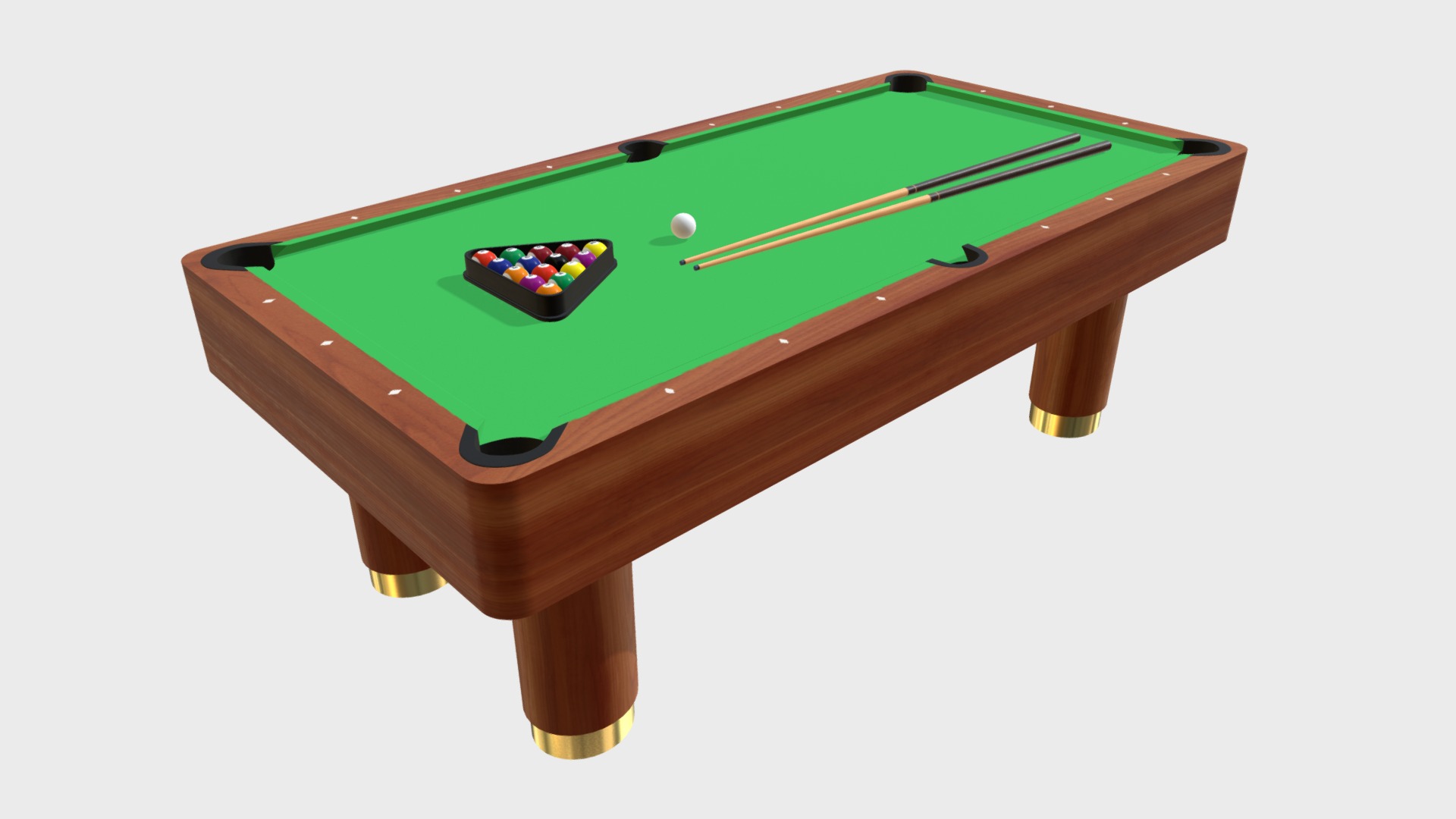 3D model Billiard Pool Table - This is a 3D model of the Billiard Pool Table. The 3D model is about a pool table with a pool table.