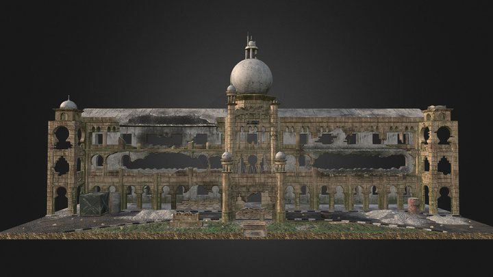 Old Malaysian Train Station Building (Abandoned) 3D Model
