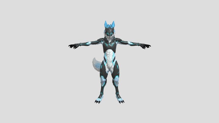 Cyberwolf Sentinel lower poly count 3D Model