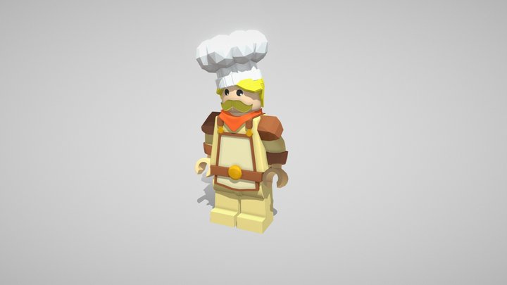 Original Character Custom Lego Chef 3D Model