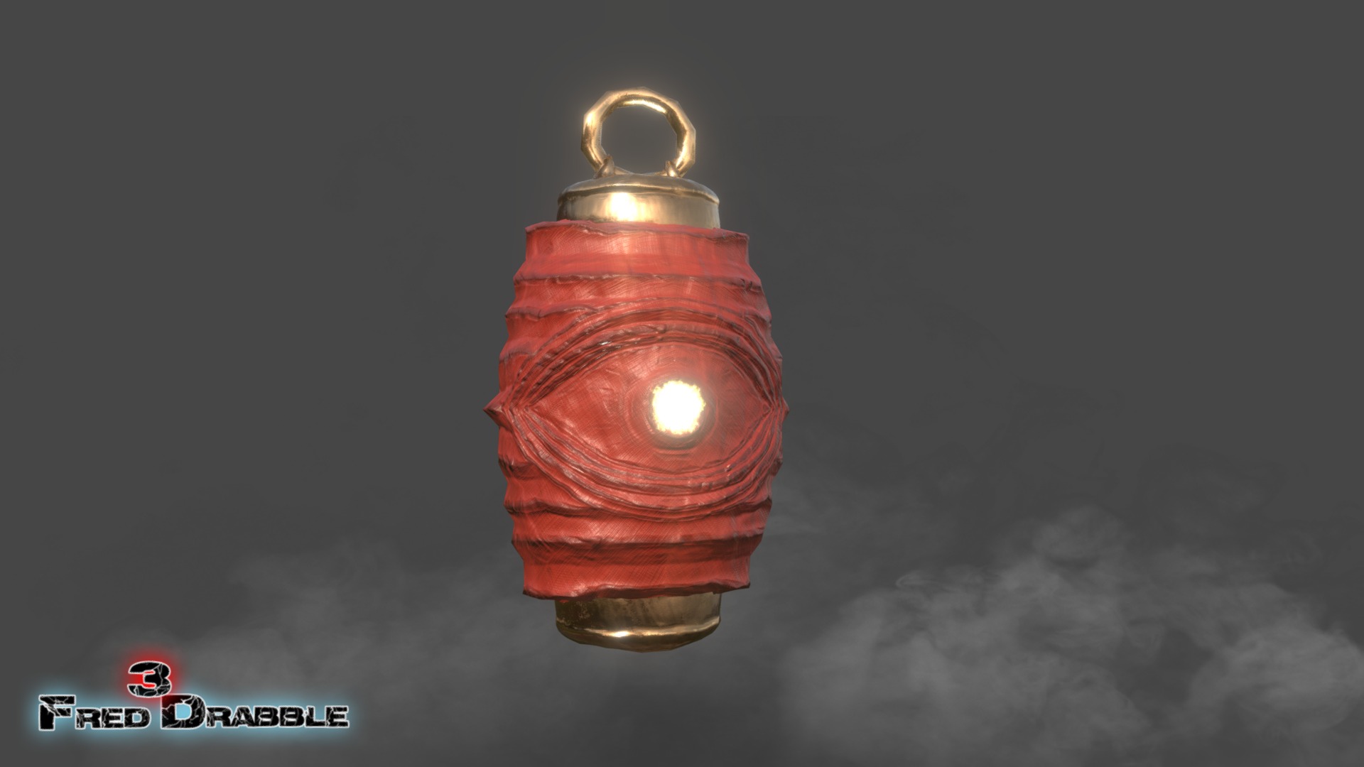 3D model Japanese Lantern. - This is a 3D model of the Japanese Lantern.. The 3D model is about a red lamp with a cloudy sky.