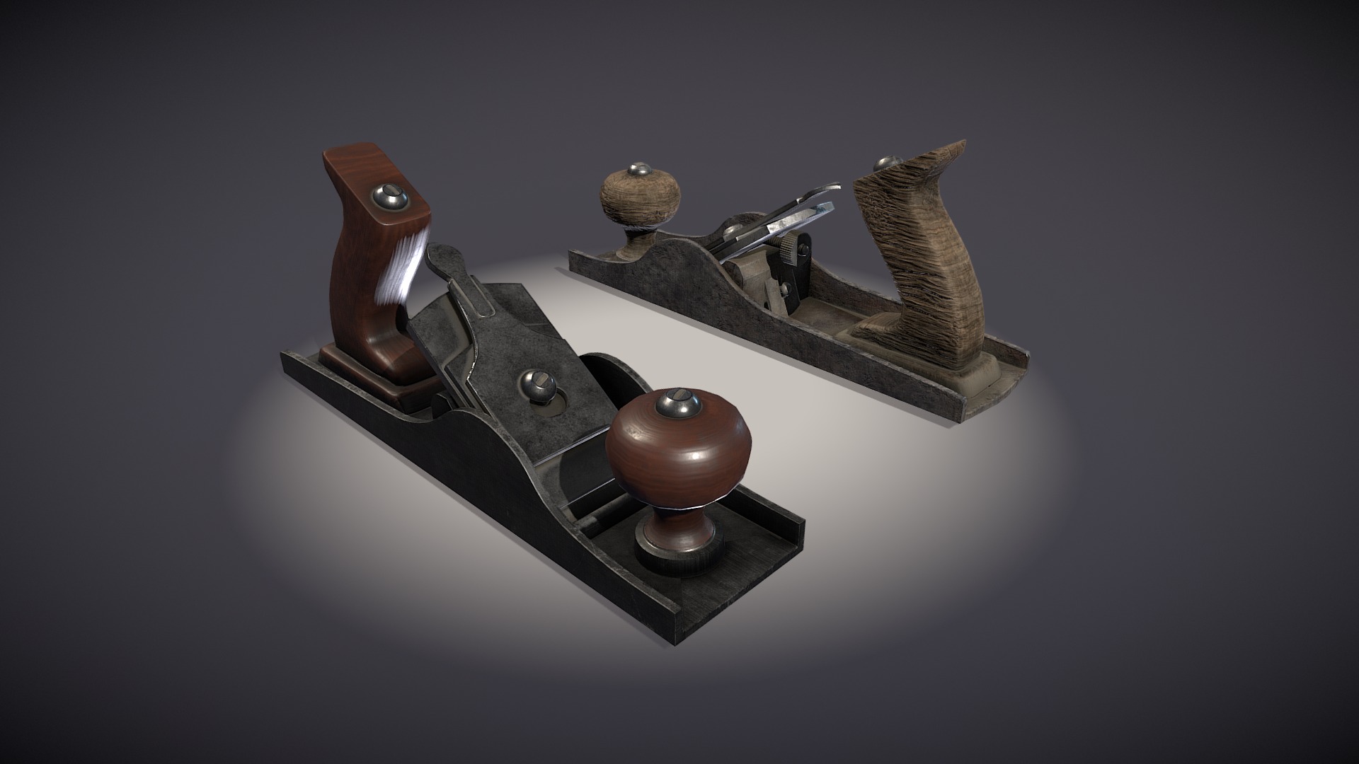 3D model Hand Plane - This is a 3D model of the Hand Plane. The 3D model is about a metal object with a hole in it.