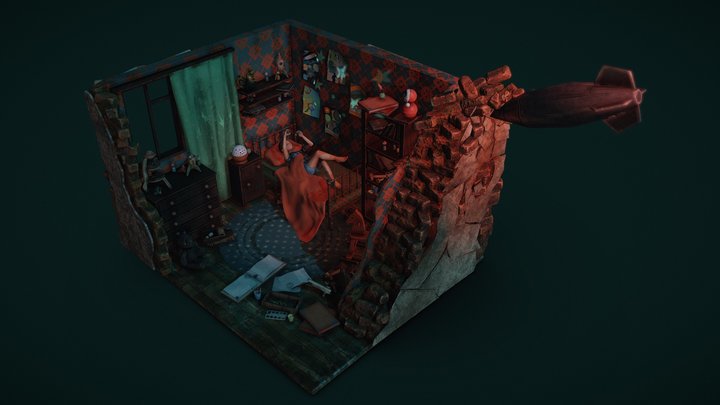 Diorama of a Children's Room 3D Model