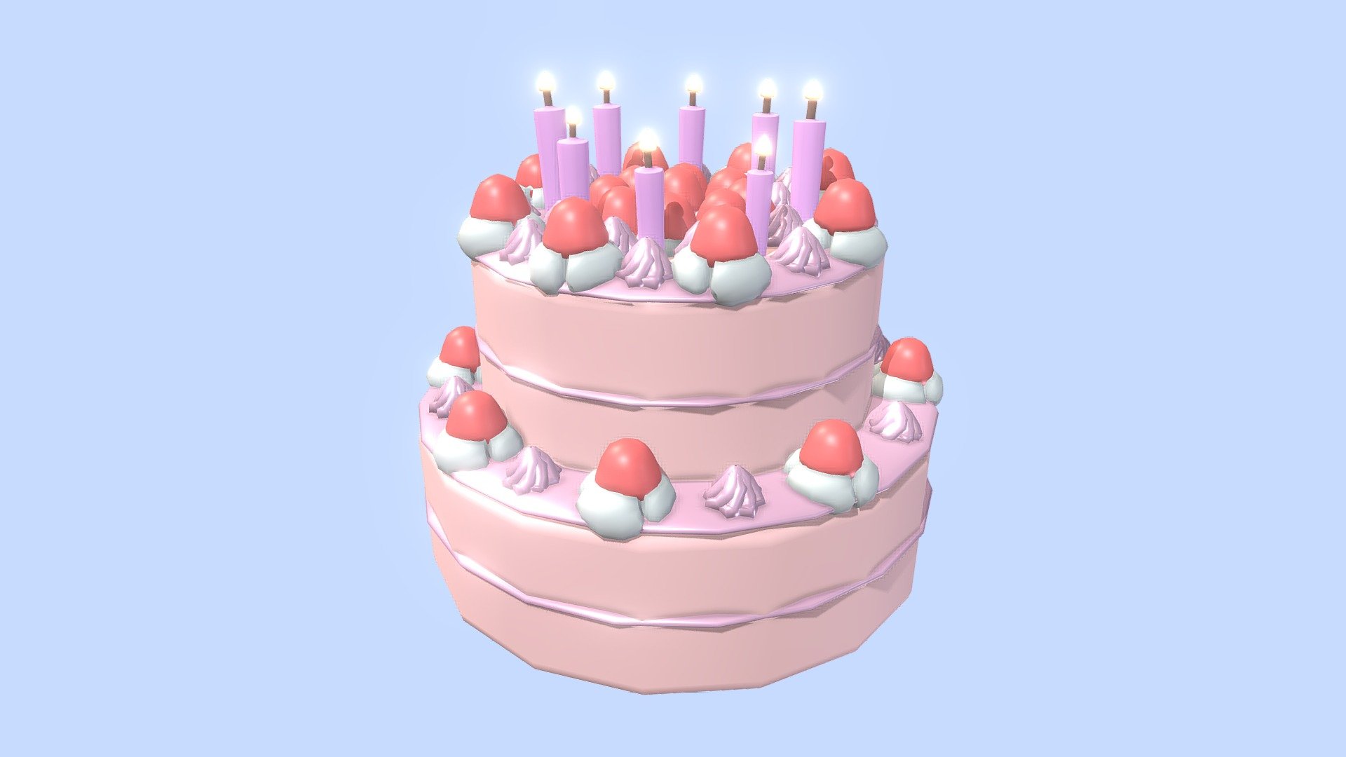 Strawberry Cake - Download Free 3D model by Emily (@strawbie133 ...